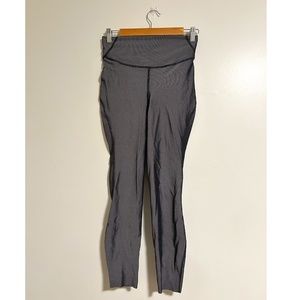 Lululemon Base Pace High Rise Legging Two Tone Ribbed Black Gull Grey - 25"